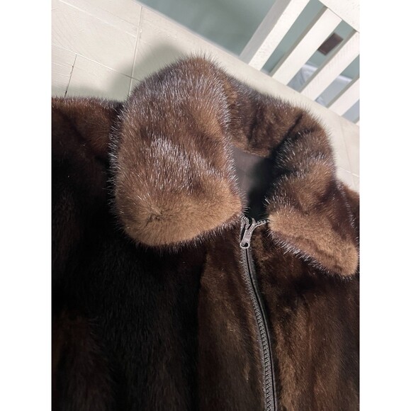 Vintage Mano Swartz Reversible Beaver Fur & Leather Bomber Jacket No Size - Picture 8 of 16